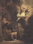 REMBRANDT Harmenszoon van Rijn The angel leaving Tobit and his family (mk33) Spain oil painting artist